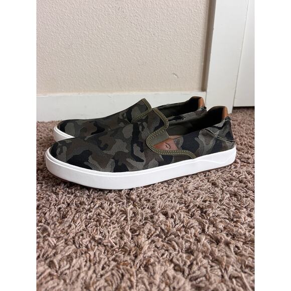 OluKai Lae’ahi Pa’i Men’s Slip-On Sneakers M11.5 Camo Canvas Comfort Shoes - Picture 12 of 13